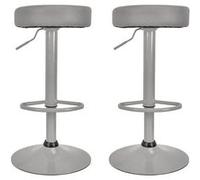 Lot de 2 Tabourets Réglables Simili Gris - SMIDO - ALTOBUY Gris G