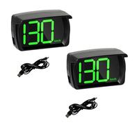 Lot de 2 tachymètres numériques de voiture - Écran HUD Head Up 2,8" KM/H - Tachymètre avec puce GPS - Affichage de la vitesse pour tous les véhicules - USB Plug and Play