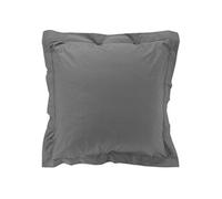 Lot de 2 Taie d'oreiller en Coton 63 x 63 cm 100% percale coloris Anthracite certifiée Oeko-Tex - -