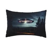 Lot De 2 Taie d'oreiller Ovni La Nuit Taie Oreiller Imprimé Modernes Housse De Coussin, pour Salon, Canapé, Chaise, 40X60Cm