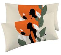 Lot de 2 Taie Oreiller 30 x 60 Décoratives Douces en Velours Femmes Taie D'oreiller Decoration Maison, Coussin Canape Chambre à Coucher avec Fermeture éclair Invisible housse coussin Soleil F0-747