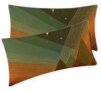 Lot de 2 Taie Oreiller 40 x 80 Décoratives Douces en Velours Ciel Étoilé Taie D'oreiller Decoration, Coussin Canape Chambre à Coucher avec Fermeture éclair Invisible housse coussin La Montagne F0-873