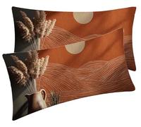 Lot de 2 Taie Oreiller 40 x 80 Décoratives Douces en Velours Soleil Taie D'oreiller pour Decoration, Coussin Canape Chambre à Coucher avec Fermeture éclair Invisible housse coussin La Montagne F0-1003