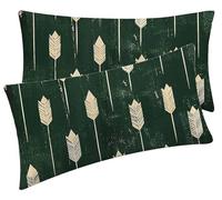 Lot de 2 Taie Oreiller 40 x 80 Décoratives Douces Lin de coton La Flèche Taie D'oreiller Decoration, Coussin Canape Chambre à Coucher avec Fermeture éclair Invisible housse coussin Bleu Profond F0-159