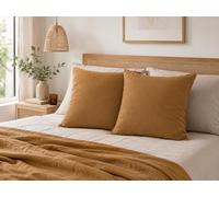 Lot de 2 Taies d’Oreiller 60 x 60 cm - Double Gaze de Coton - GAÏA Camel