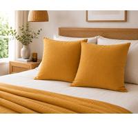 Lot de 2 Taies d’Oreiller 60 x 60 cm - Double Gaze de Coton - GAÏA Safran | Double gaze de coton ultra douce et respirante