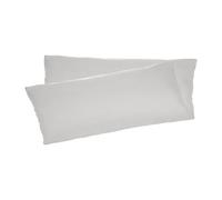 Lot de 2 Taies d'oreiller 135x40cm en 100% Microfibre, Housse d'oreiller avec Fermeture Éclair - Gris