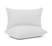 Lot de 2 Taies d'oreiller 40x90cm avec Fermeture Éclair, Housses de Coussin 100% Microfibre Douce et Respirante - Blanc