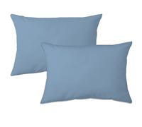 Lot de 2 taies d'oreiller 50x70 cm polyester microfibre LAGO bleu jean
