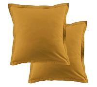 Lot de 2 taies d'oreiller 63x63 cm Coton 57 Fils Safran