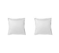 Lot de 2 taies d'oreiller Blanc 100% Satin de Coton 65x65 cm