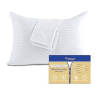 Lot de 2 taies d'oreiller Blanches 100% Coton avec Fermeture éclair dissimulée pour Maison et hôtel, Protection des Cheveux et de la Peau, 50,8 x 91,4 cm
