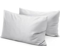 Lot de 2 taies d'oreiller de voyage de 30,5 x 40,6 cm, pour tout-petit, 600 fils au pouce carré, fermeture à enveloppe, taille S, gris argenté