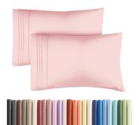 Lot de 2 taies d'oreiller douces de qualité supérieure - Protections lavables en machine - Taies d'oreiller de 50,8 x 66 cm et 50,8 x 76,2 cm pour dormir - Rose layette