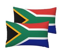 Lot de 2 taies d'oreiller en imitation lin avec drapeau de l'Afrique du Sud, douces et respirantes, adaptées pour une utilisation dans les chambres ou sur les canapés