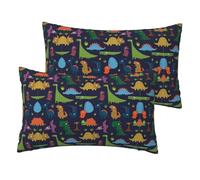 Lot de 2 taies d'oreiller en imitation lin avec impression de feuille de palmier de dinosaure, douce et durable, 30,5 x 50,8 cm pour canapé-lit