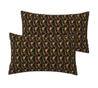 Lot de 2 taies d'oreiller en imitation lin avec notes de musique - Doux, durable, respirant et rafraîchissant - Pour toutes les saisons