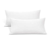 Lot de 2 taies d'oreiller en Jersey Ultra Doux avec Fermeture à enveloppe en Microfibre mélangée pour lit King Size 51 x 91 cm Blanc