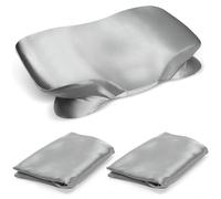 Lot de 2 taies d'oreiller en satin pour cheveux et peau, taie d'oreiller contour pour oreiller cervical de 60 x 40 cm, housse de coussin douce avec fermeture éclair (gris)