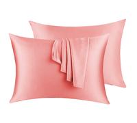 Lot de 2 taies d'oreiller en soie naturelle pour cheveux et peau Recto verso 19 momme, 600 fils au pouce carr , avec fermeture clair dissimul