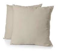 Lot de 2 taies d'oreiller - HOME LINGE PASSION - HP72086 - Microfibre 82 g - 63 x 63 cm - Beige ivoire