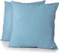 Lot de 2 taies d'oreiller - HOME LINGE PASSION - HP72090 - Microfibre 82 g - 63 x 63 cm - Bleu ciel