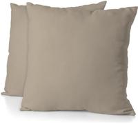 Lot de 2 taies d'oreiller - HOME LINGE PASSION - HP72092 - Microfibre 82 g - 63 x 63 cm - Beige