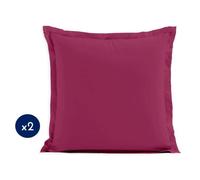 Lot de 2 taies d'oreiller - LOVELY HOME - LH71604 - 63 x 63 cm - Fuchsia