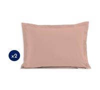Lot de 2 taies d'oreiller - LOVELY HOME - LH71619 - 50 x 70 cm - Rose