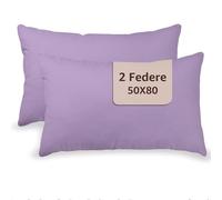 Lot de 2 taies d'oreiller pour lit 50 x 80 cm, 100 % coton, paire de housses avec fermeture à enveloppe Made in Italy - Glycine