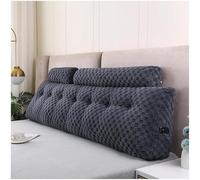 Lot de 2 taies d'oreiller pour tête de lit - Coussin triangulaire pour lit et traversin pour lire et s'asseoir confortablement dans le lit - Gris - 193 x 50 x 20 cm
