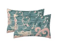 Lot de 2 taies d'oreiller Queen Size avec Fermeture éclair, Douce et Respirante pour Cheveux et Peau, 50,8 x 76,2 cm, taie d'oreiller pour Dormir, taie d'oreiller Dream Note