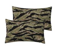 Lot de 2 taies d'oreiller standard légères super douces et faciles d'entretien, 30,5 x 50,8 cm, à rayures de tigre - Coussins non inclus