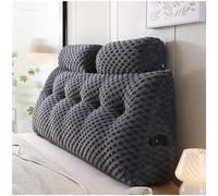 Lot de 2 taies d'oreiller triangulaires pour tête de lit, grand dossier incliné et coussin enroulable pour canapé-lit, housse amovible, coussin de soutien lombaire, gris, 150 x 50 x 20 cm