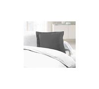 Lot de 2 Taies d'Oreillers 100% coton 63x63 cm gris foncé