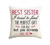 Lot De 2 Taies D'Oreillers Ma Sœur, Noël, l'anniversaire De Ma Sœur, Je t'aime Tellement Décoratif Housse De Coussin Résistant Housses De Coussins pour Chambre Canapé