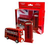 Lot de 2 taille-crayons souvenir de Londres - Taille-crayon en métal moulé sous pression - Cadeau souvenir britannique Angleterre - 2 taille-crayons avec bus rouge et cabine téléphonique