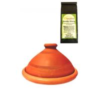 Lot de 2 : tajine ORIGINAL Ø 26 cm + thé à la menthe marocain 40 g