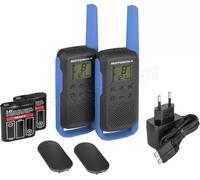 Lot de 2 Talkie Walkie Motorola T62 (Noir/Bleu)