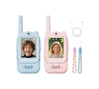 Lot de 2 talkies-Walkies vidéo pour | Talkies-Walkies Portables Rechargeables pour (Lot de 2) avec interphone vidéo, changeur de Voix et Chat en Temps réel, Longue portée