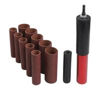 Lot de 2 tambours de ponçage en caoutchouc pour perceuse, 11,4 x 3,8 cm et 11,4 x 2,5 cm avec kit de mandrin pour bois, métal, plastique, verre, pierre, polissage à main, outil électrique