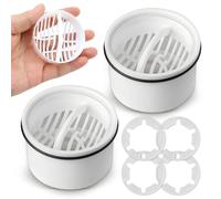 Lot de 2 tamis à cheveux de 7 cm + tube plongeur de douche compatible avec Viega Tempoplex 6960, 6961, 6962, 6963, tamis de douche, écoulement de douche, attrape-cheveux