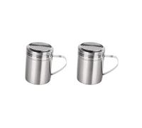Lot de 2 tamis à farine avec couvercle, salière et poivrière multifonction pour pique-nique, cuisine, barbecue A