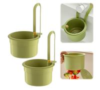 Lot de 2 tamis pour évier - À suspendre sans baver les mains - En silicone amovible - Pour laver et organiser la cuisine - Vert