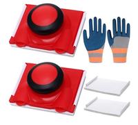 Lot de 2 Tampon Peinture Outil de Coupe Bordure de Peinture, Coupe-peinture manuel & Tampon à Peinture à Poignée Universelle Paint Pad, Découpeur de Peinture avec 2 Tampons de Rechange