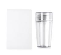 Lot de 2 tampons à ongles transparents pour ongles - Kit de tampons pour manucure française - Pointes françaises en silicone pour femme - Facile à nettoyer - Compatible avec les outils d'art n-ail