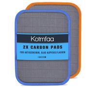 Lot de 2 tampons carbone avec noyau absorbant - Chiffons en microfibre pour vitres de voiture pour un nettoyage facile et en douceur de vos vitres de voiture | Anti-rayures et sans traces - 16 x 22 cm