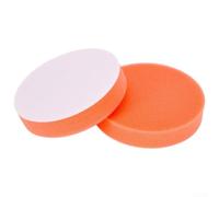 Lot de 2 tampons de polissage en éponge douce et plate orange 125 mm pour machine à polir pneumatique électrique