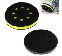 Lot de 2 tampons d'interface en éponge à 8 trous de 125 mm pour disque de ponçage, 125 mm, protection de disque abrasif, tampon d'interface en éponge, tampon d'interface Orbital Sander