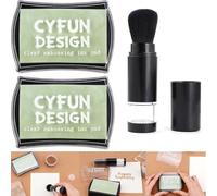 Lot de 2 tampons encreurs transparents et 1 applicateur de poudre de gaufrage pour estampage et scrapbooking, encre nette transparente à séchage lent, tampons encreurs durables pour tampons en